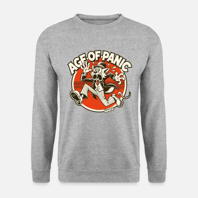 Dandy-Kater im Zeitalter der Panik - Unisex Pullover - Weißgrau meliert