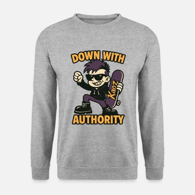 Comic-Skatepunk mit Sonnenbrille - Unisex Pullover - Weißgrau meliert