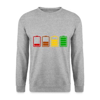 Accumulator / battery - Unisex Sweatshirt - salt & pepper - Front - Alina (178cm) & Michal (187cm)