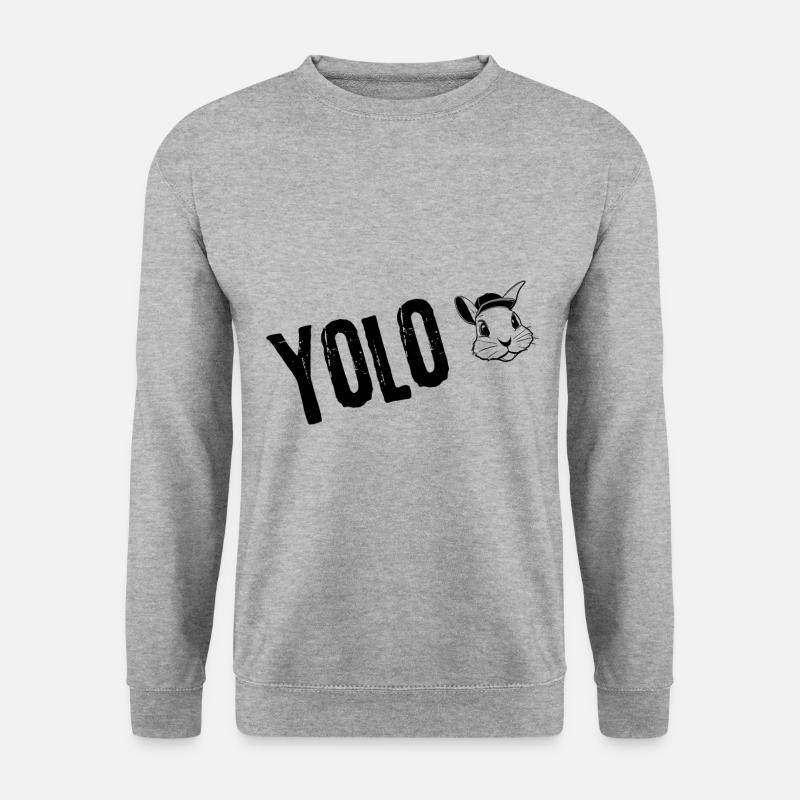YOLO-Lebensstil | Jugendwort - Unisex Pullover - Weißgrau meliert