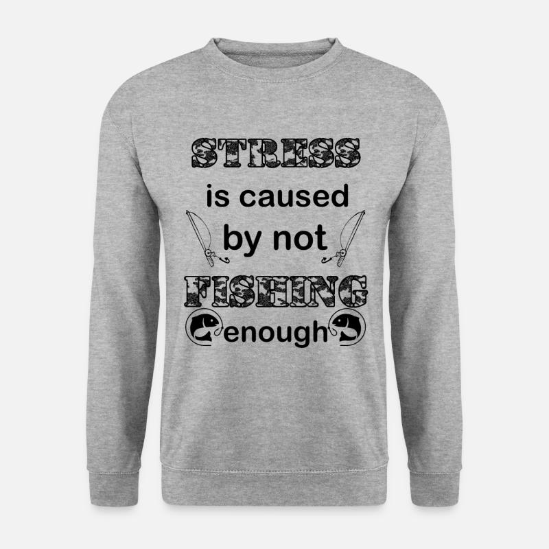 Fischen Angeln - Unisex Pullover - Weißgrau meliert