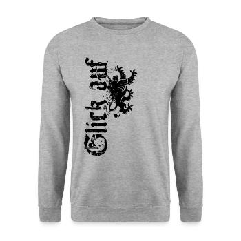 Glick sur les monts Métallifères Armoiries Erzgebirger Saxe - Sweat-shirt Unisexe - gris chiné - Devant - Alina (178cm) & Michal (187cm)