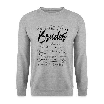 Bruder hoch 2 Bruder Quadrat Zwillinge Physiker - Unisex Pullover - Weißgrau meliert - Vorne - Alina (178cm) & Michal (187cm)