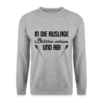 Rudern Ruderer Sport lustiger Spruch vintage - Unisex Pullover - Weißgrau meliert - Vorne - Alina (178cm) & Michal (187cm)