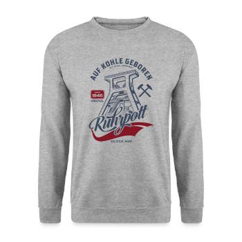Ruhrpott - Sur le charbon Né - Sweat-shirt Unisexe - gris chiné - Devant - Alina (178cm) & Michal (187cm)