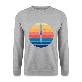 Rameur Aviron Rowing cadeau rétro design - Sweat-shirt Unisexe - gris chiné - Devant - Alina (178cm) & Michal (187cm)