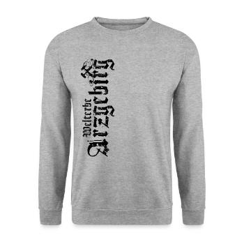 Welterbe Arzgebirg Erzgebirge Erzgebirger Sachsen - Unisex Pullover - Weißgrau meliert - Vorne - Alina (178cm) & Michal (187cm)