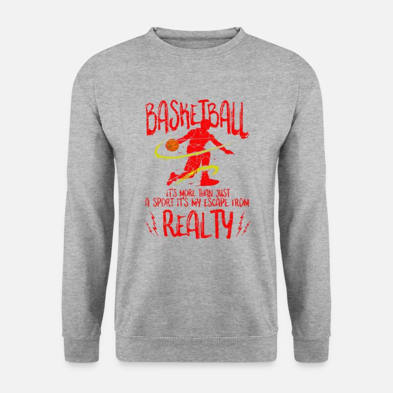 Basketball - Unisex Pullover - Weißgrau meliert