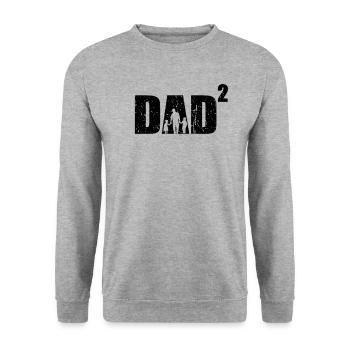 Dad hoch 2 Birth Gift Father of Two Dad - Unisex Sweatshirt - salt & pepper - Front - Alina (178cm) & Michal (187cm)