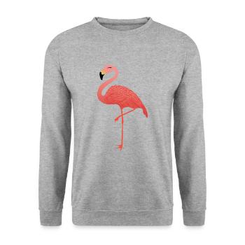 Cadeau d'oiseau rose flamant rose pour femme - Sweat-shirt Unisexe - gris chiné - Devant - Alina (178cm) & Michal (187cm)