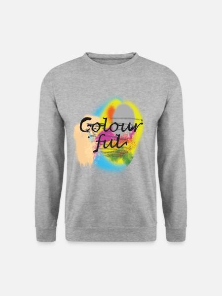 bunte Farben - Unisex Pullover - Weißgrau meliert