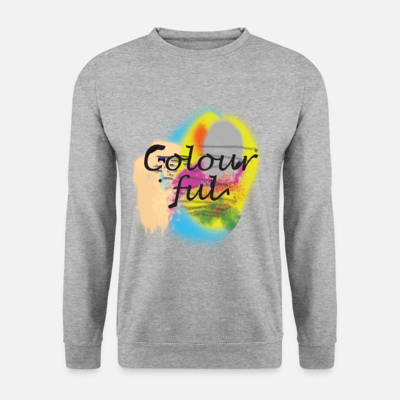 bunte Farben - Unisex Pullover - Weißgrau meliert