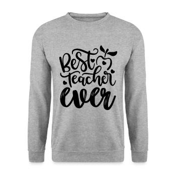 Meilleur professeur de tous les temps - Sweat-shirt Unisexe - gris chiné - Devant - Alina (178cm) & Michal (187cm)
