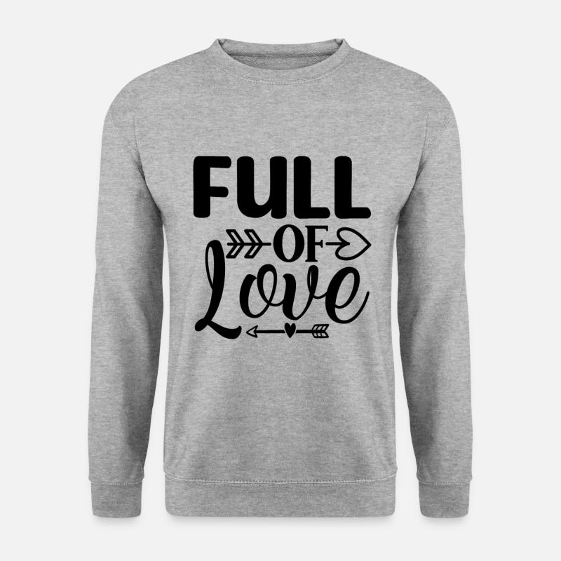 Full of Love - Unisex Pullover - Weißgrau meliert
