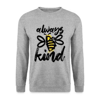 Always Be Nice - Bee - Abstract - Graphic Art - Unisex Sweatshirt - salt & pepper - Front - Alina (178cm) & Michal (187cm)