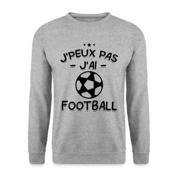 J'Peux Pas ! J'Ai Football ⚽ - Sweat-shirt Unisexe - gris chiné - Devant - Alina (178cm) & Michal (187cm)