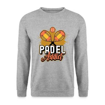 Accro au padel, Tennis de padel - Sweat-shirt Unisexe - gris chiné - Devant - Alina (178cm) & Michal (187cm)