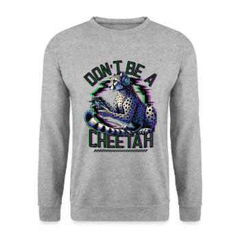Video Gaming Cheetaah Esport Gaming Nerd Gamer - Unisex Pullover - Weißgrau meliert - Vorne - Alina (178cm) & Michal (187cm)