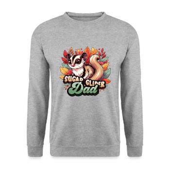 Australische Sugar Glider Kurzkopfgleitbeutler - Unisex Pullover - Weißgrau meliert - Vorne - Alina (178cm) & Michal (187cm)