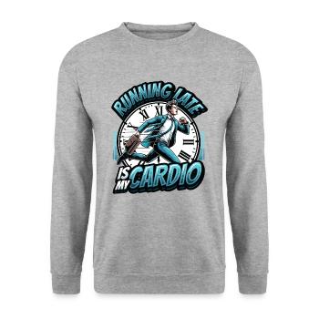 Running Late Humor Sarcasm Always Late - Unisex Sweatshirt - salt & pepper - Front - Alina (178cm) & Michal (187cm)