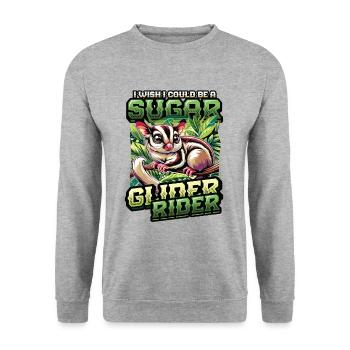 Australische Sugar Glider Kurzkopfgleitbeutler - Unisex Pullover - Weißgrau meliert - Vorne - Alina (178cm) & Michal (187cm)