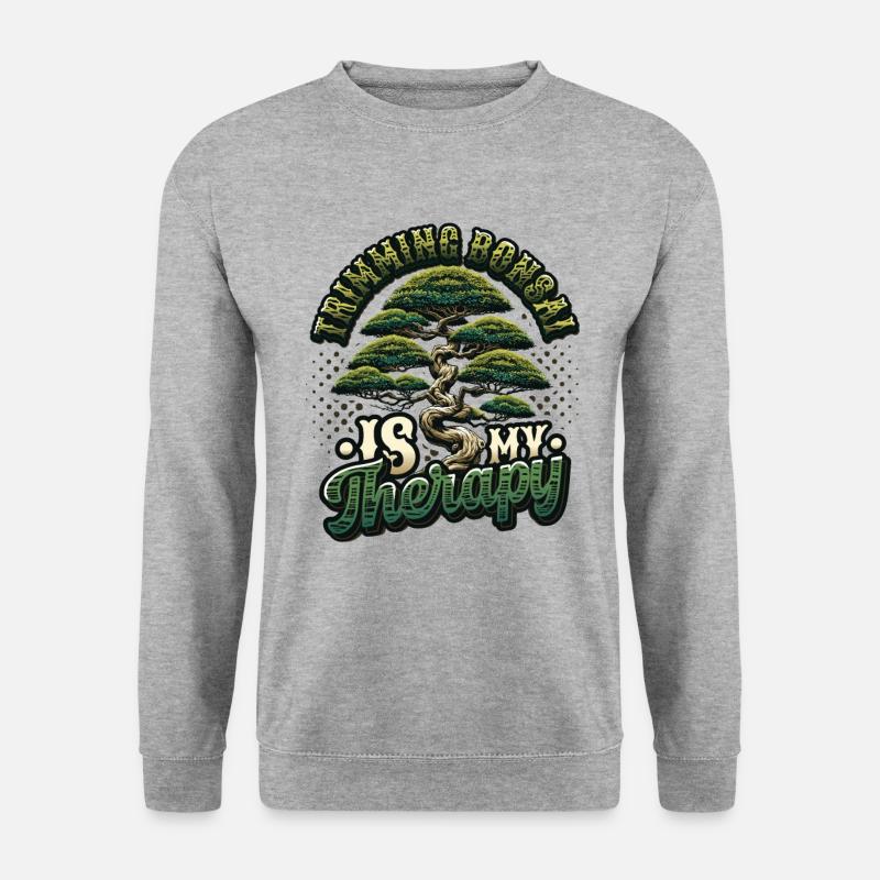 Das Trimmen Von Bonsai Ist Meine Therapie Bonsai - Unisex Pullover - Weißgrau meliert