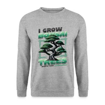 Growing Bonsai Trees Superpower Japanese Bonsai - Unisex Sweatshirt - salt & pepper - Front - Alina (178cm) & Michal (187cm)