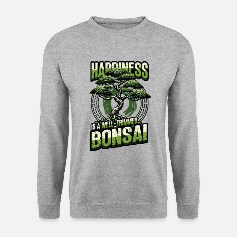 Japanischer Bonsai - Unisex Pullover - Weißgrau meliert