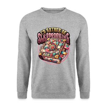 Mädchen Scrapbooking Enthusiast Scrapbook - Unisex Pullover - Weißgrau meliert - Vorne - Alina (178cm) & Michal (187cm)