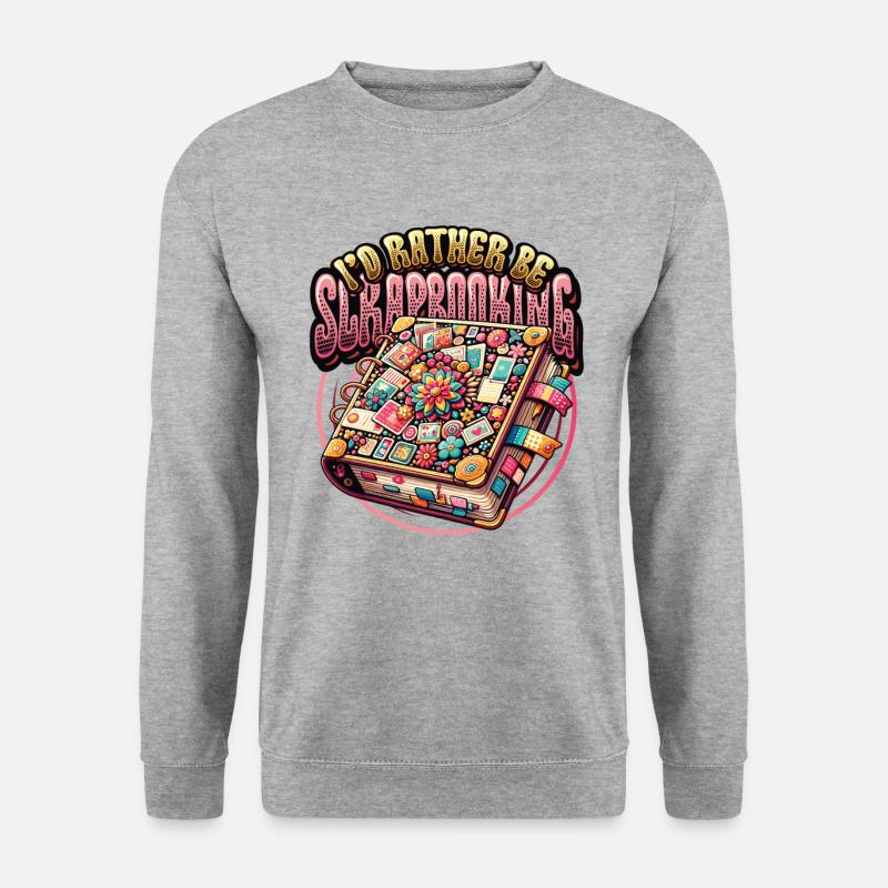 Mädchen Scrapbooking Enthusiast Scrapbook - Unisex Pullover - Weißgrau meliert
