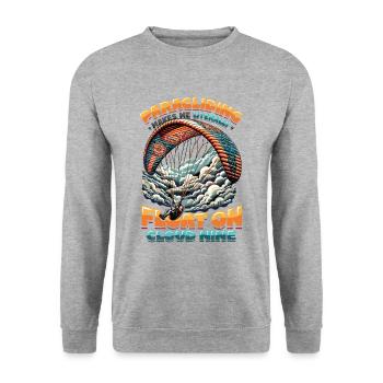 Skydiving Parachute Skydiving Paragliding - Unisex Sweatshirt - salt & pepper - Front - Alina (178cm) & Michal (187cm)