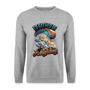 Fallschirmspringen Parachute Skydiving Paraglider - Unisex Pullover - Weißgrau meliert - Vorne - Alina (178cm) & Michal (187cm)