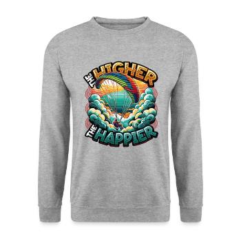 Skydiving Parachute Skydiving Paragliding - Unisex Sweatshirt - salt & pepper - Front - Alina (178cm) & Michal (187cm)