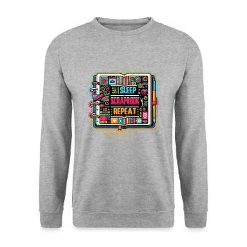 Mädchen Scrapbooking Enthusiast Scrapbook - Unisex Pullover - Weißgrau meliert - Vorne - Alina (178cm) & Michal (187cm)