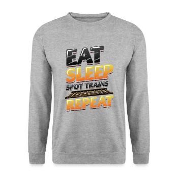 Trainspotting Train Lovers Trains - Sweat-shirt Unisexe - gris chiné - Devant - Alina (178cm) & Michal (187cm)
