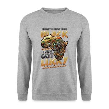 African American Black History - Unisex Sweatshirt - salt & pepper - Front - Alina (178cm) & Michal (187cm)