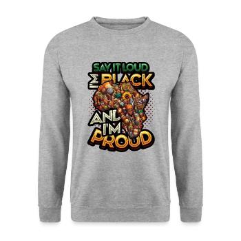 African American Black History - Unisex Sweatshirt - salt & pepper - Front - Alina (178cm) & Michal (187cm)