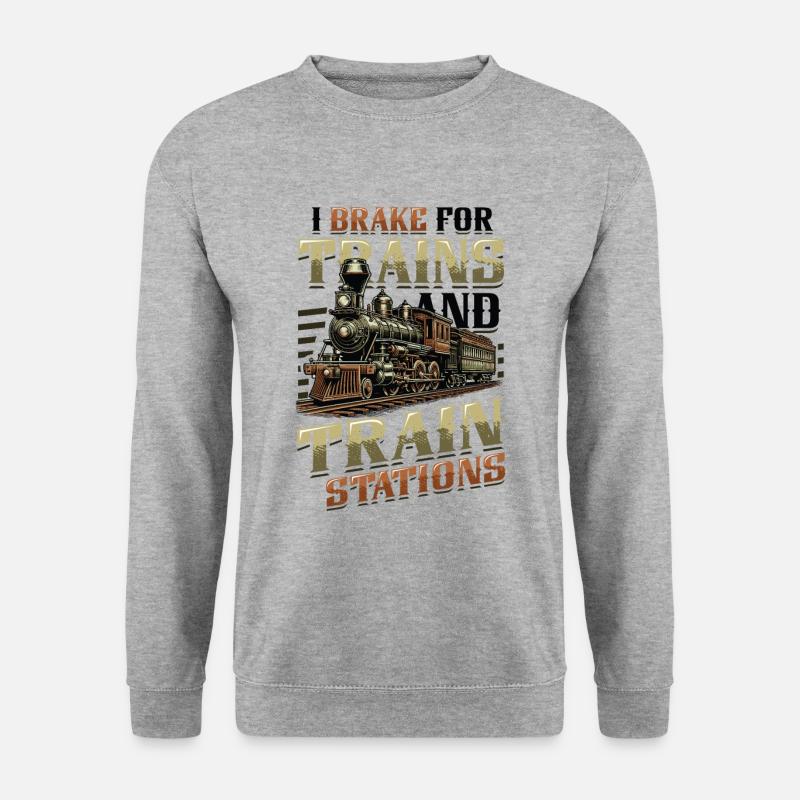 Trainspotting Train Lovers Trains - Sweat-shirt Unisexe - gris chiné