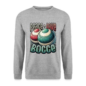 Peace Love Boccia - Éventails de Boccia Style Vintage - Sweat-shirt Unisexe - gris chiné - Devant - Alina (178cm) & Michal (187cm)