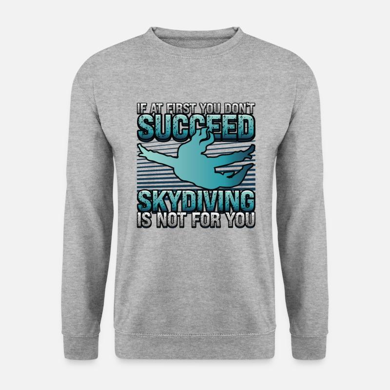 Lustiges Fallschirmspringer - Unisex Pullover - Weißgrau meliert