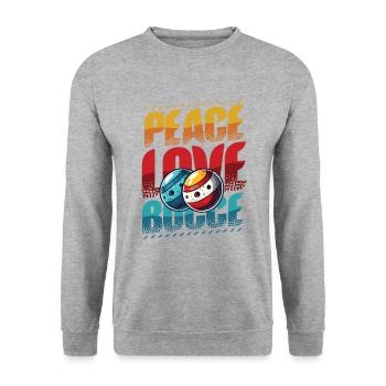 Peace Love Boccia - Éventails de Boccia Style Vintage - Sweat-shirt Unisexe - gris chiné - Devant - Alina (178cm) & Michal (187cm)