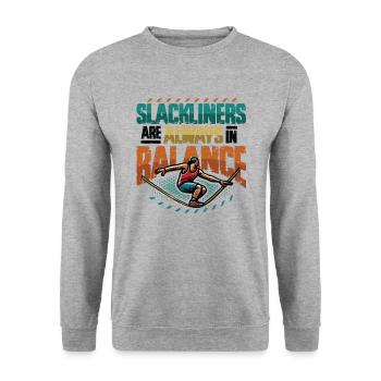 Slackliners Are Always In Balance - Unisex Sweatshirt - salt & pepper - Front - Alina (178cm) & Michal (187cm)