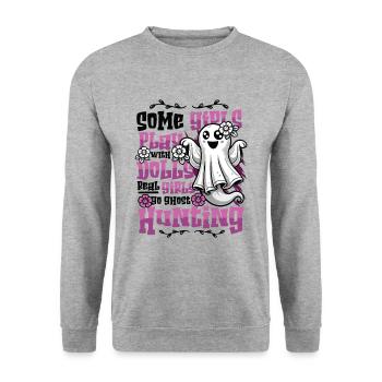 Les vraies filles partent à la chasse aux fantômes - Sweat-shirt Unisexe - gris chiné - Devant - Alina (178cm) & Michal (187cm)