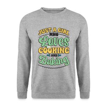 Une fille qui aime cuisiner et faire de la pâtisserie - Sweat-shirt Unisexe - gris chiné - Devant - Alina (178cm) & Michal (187cm)