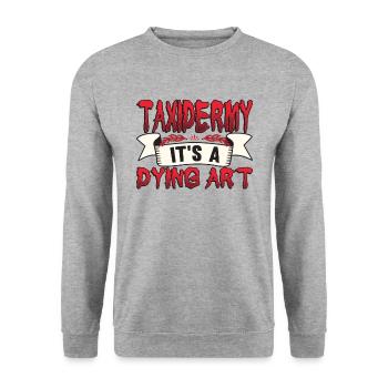 Taxidermy It's A Dying Art Deer Motif - Unisex Sweatshirt - salt & pepper - Front - Alina (178cm) & Michal (187cm)