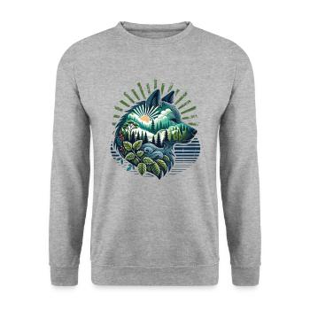 Wilderness Inside the Bear Retro Vintage - Unisex Sweatshirt - salt & pepper - Front - Alina (178cm) & Michal (187cm)