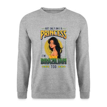 Mädchen Brazilianische Herkunft Brasilien - Unisex Pullover - Weißgrau meliert - Vorne - Alina (178cm) & Michal (187cm)