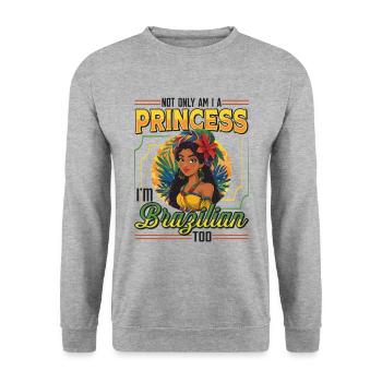 Mädchen Brazilianische Herkunft Brasilien - Unisex Pullover - Weißgrau meliert - Vorne - Alina (178cm) & Michal (187cm)