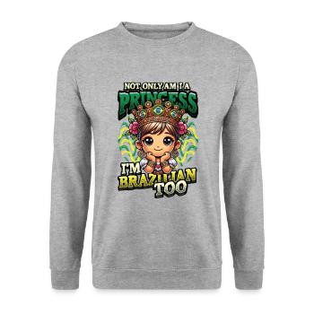 Mädchen Brazilianische Herkunft Brasilien - Unisex Pullover - Weißgrau meliert - Vorne - Alina (178cm) & Michal (187cm)