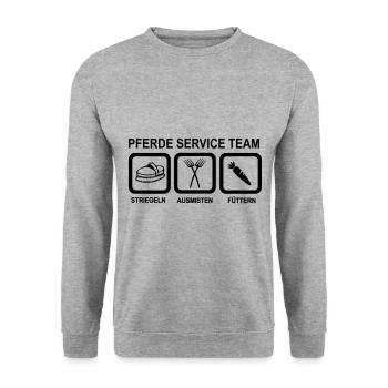 Pferd - Unisex Pullover - Weißgrau meliert - Vorne - Alina (178cm) & Michal (187cm)